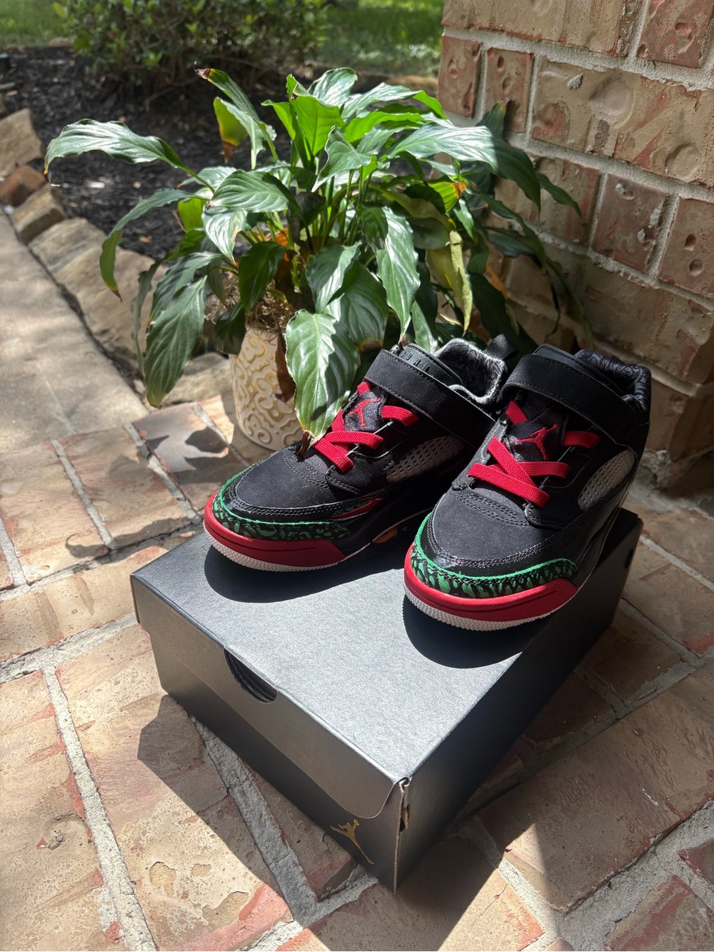 Jordan Kids Black and Red Sneakers